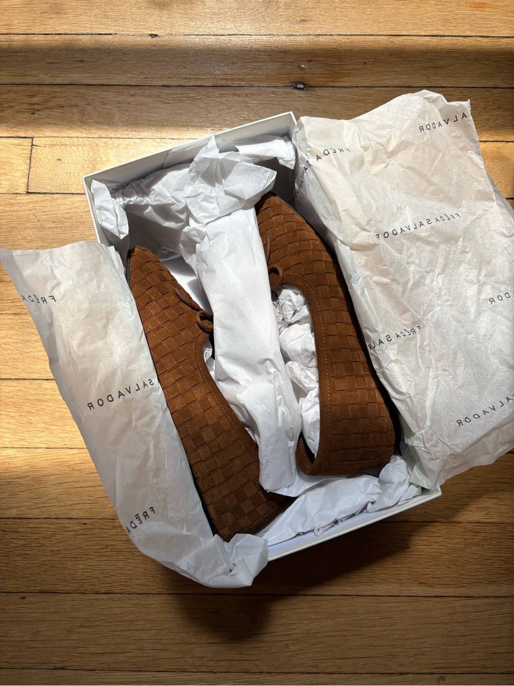 Jada Ballet Flats in Toffee Suede | Freda Salvador Size 5